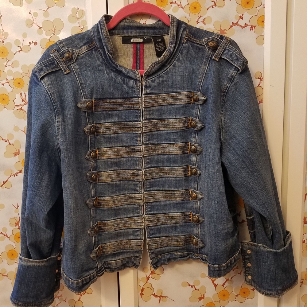 Lane Bryant denim military jacket 18/20